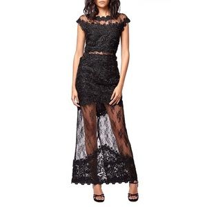 New Topshop Black Premium Lace Maxi Dress size US 8